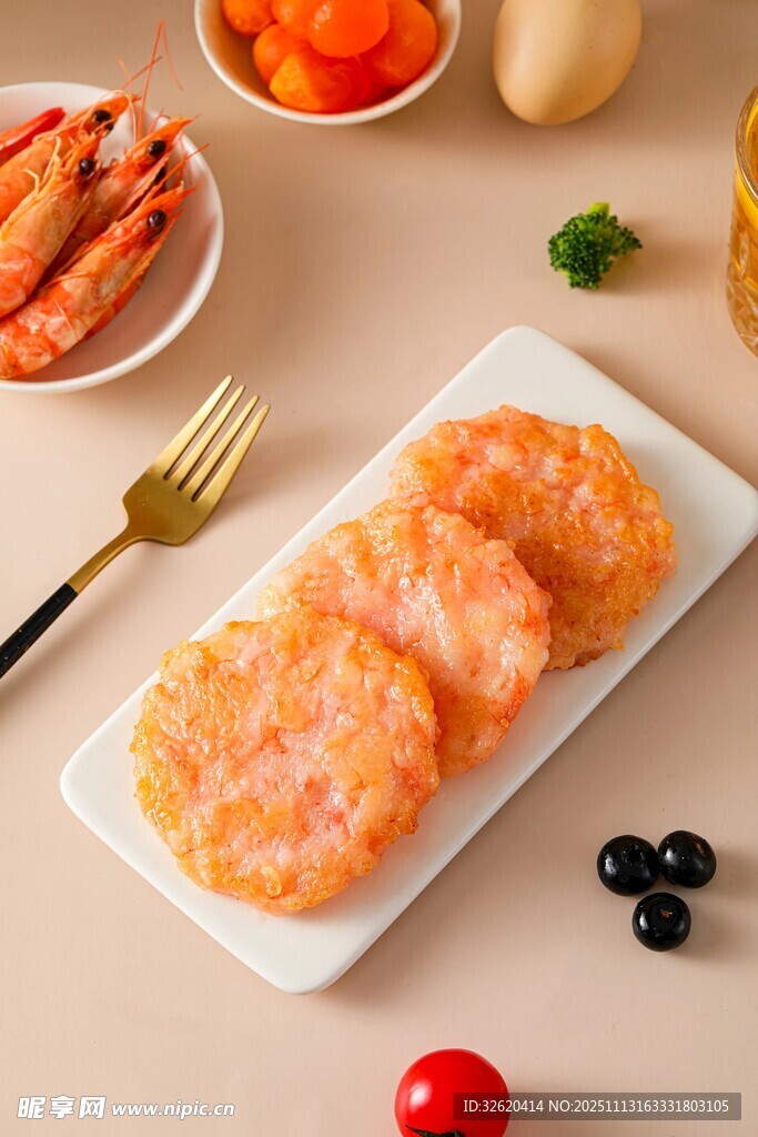 香煎虾仁饼 