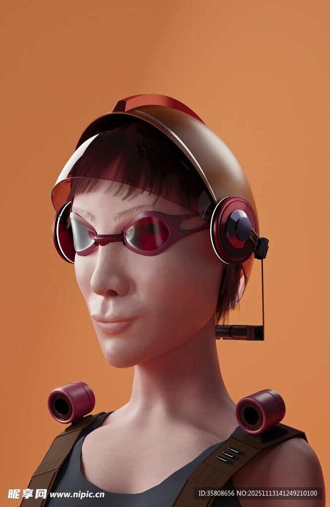 未来感女性机器人形象