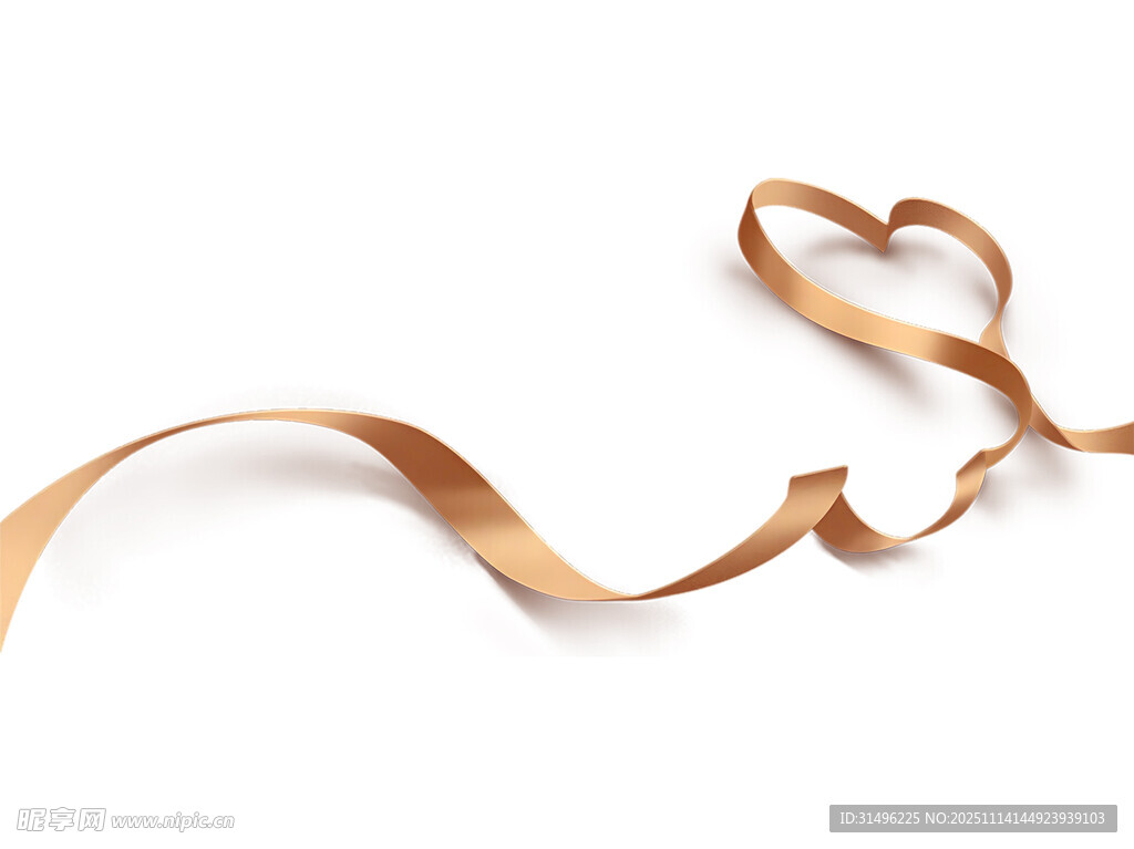 金色爱心丝带