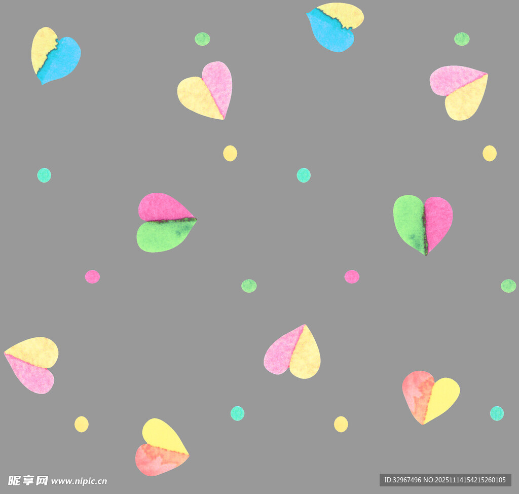 多彩爱心图案背景