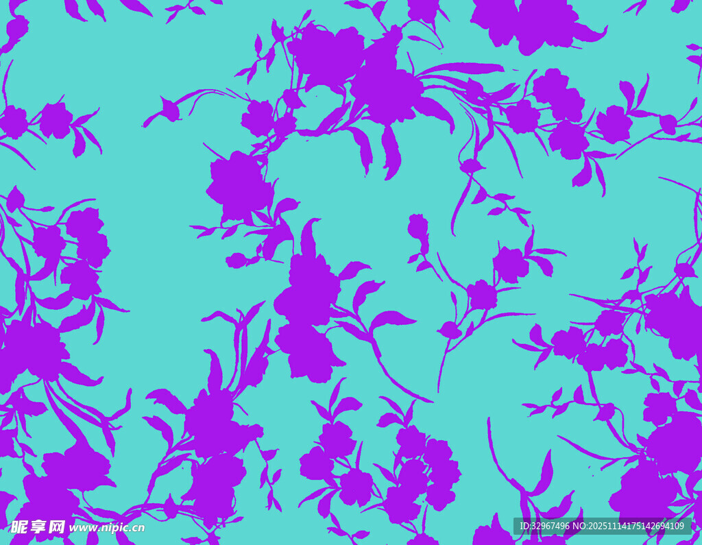 蓝紫 花卉 图案背景