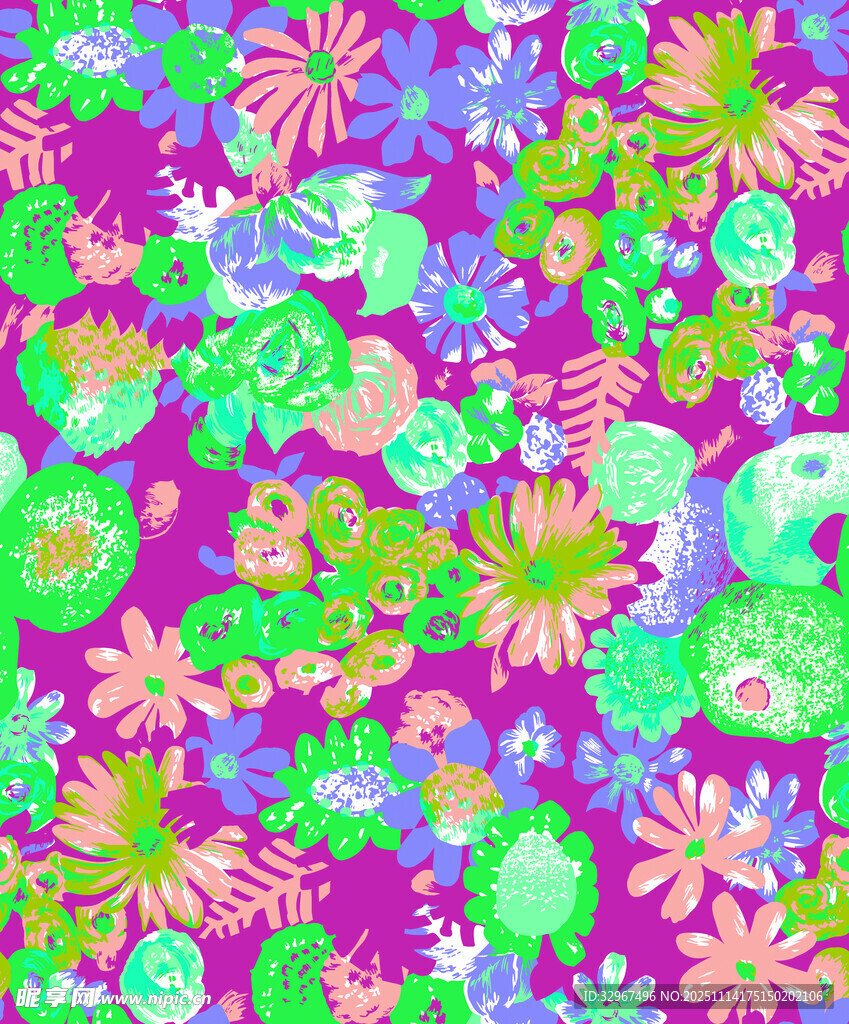 多彩 花卉 图案背景
