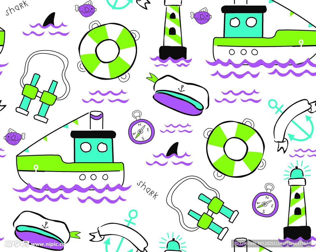 海洋 主题 卡通图案 设计