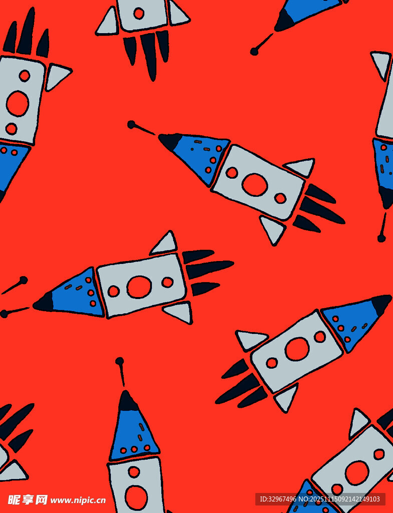 红色  多彩 火箭 