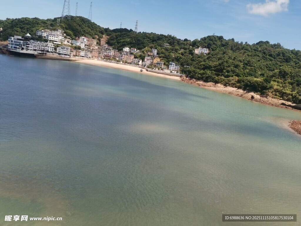 美丽海滨风光俯瞰图