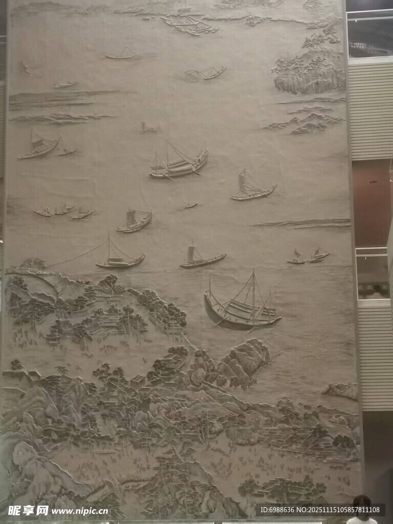 中式山水浮雕艺术作品