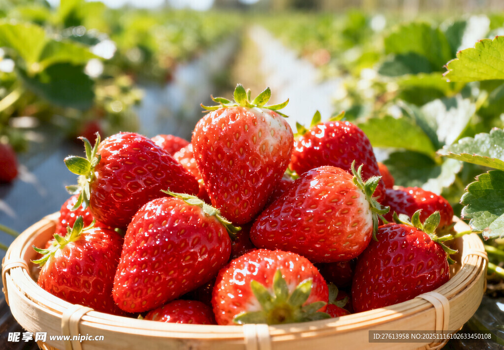 竹篮里的草莓