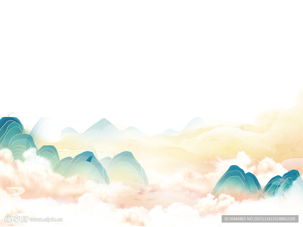 国潮山水背景