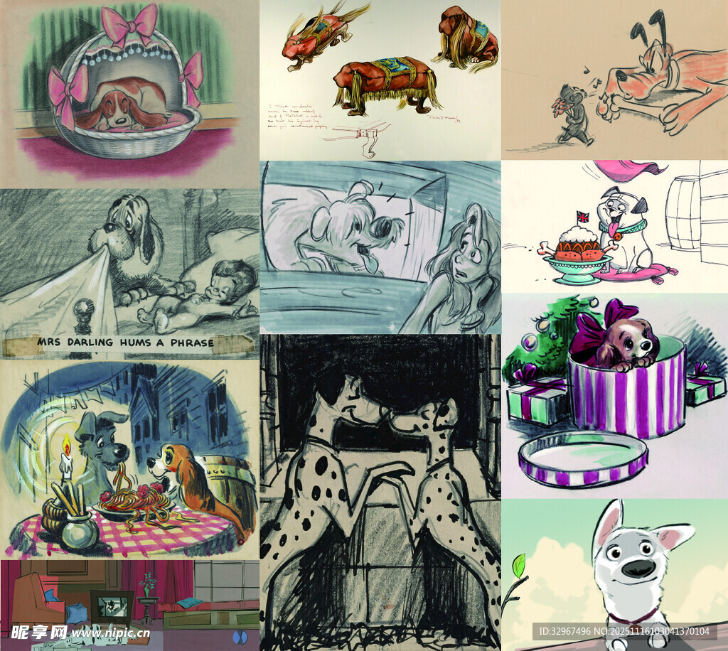 多彩 卡通 狗狗