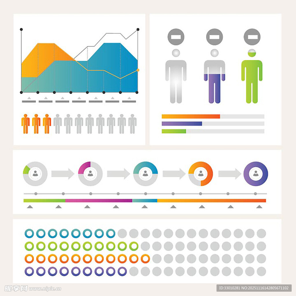 多样商务图表与数据元素