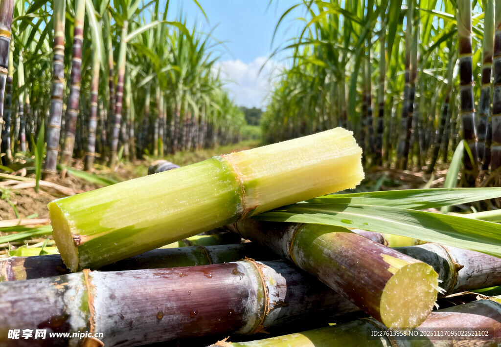甘蔗田中的甘蔗