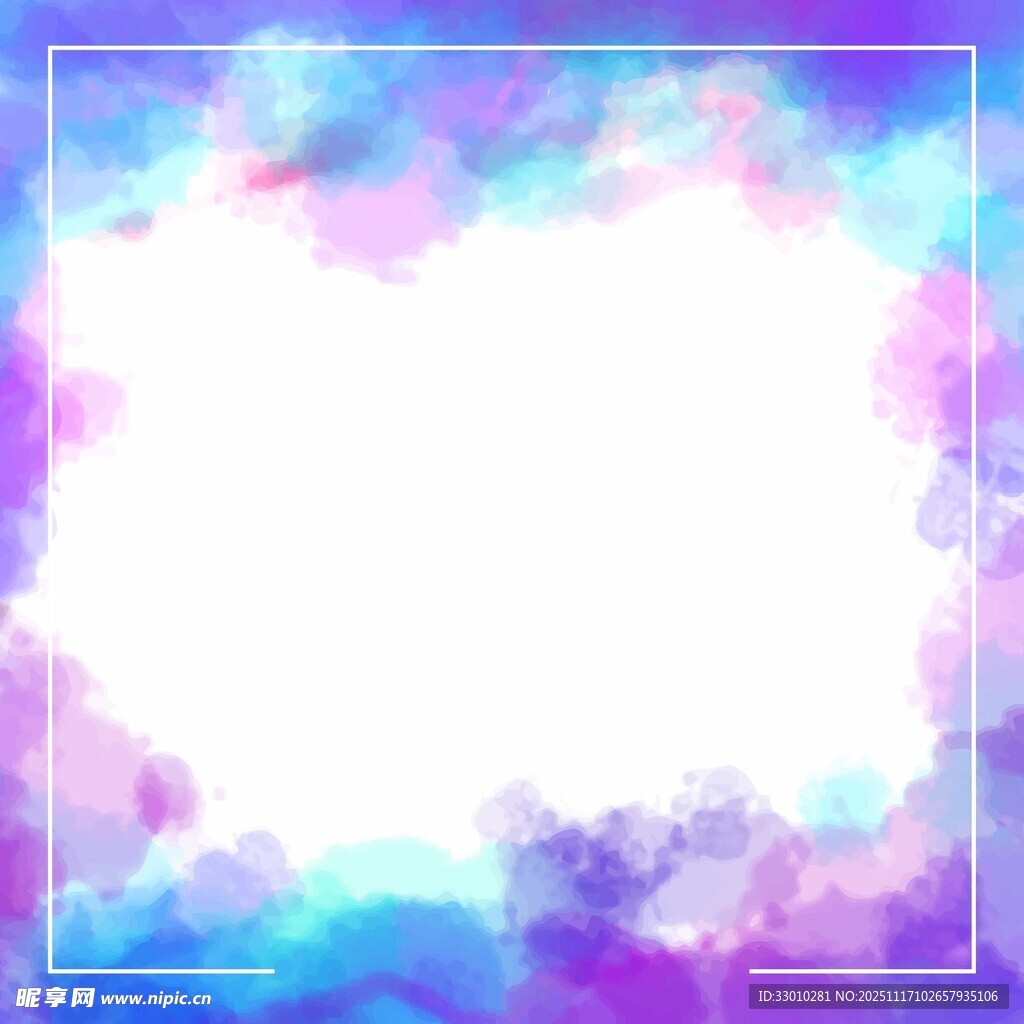 梦幻水彩边框背景图