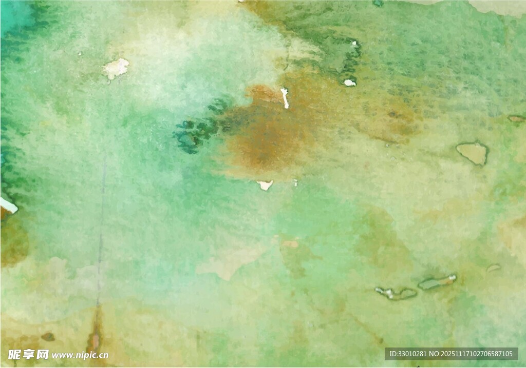 梦幻绿调水彩抽象背景图