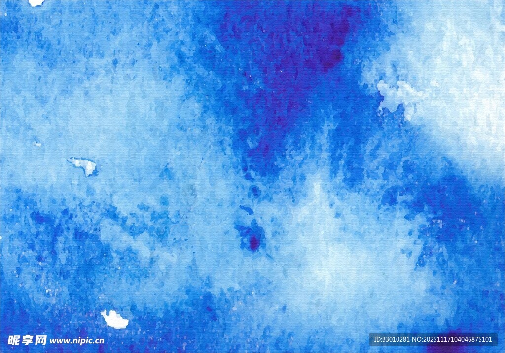 蓝色梦幻水彩纹理背景