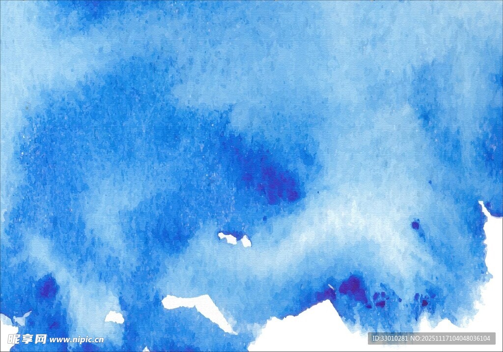 蓝色水彩抽象纹理画面