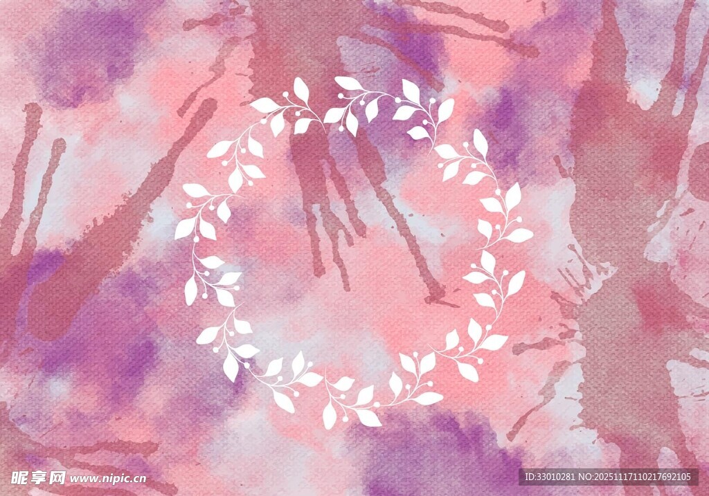 梦幻水彩花卉纹理背景图