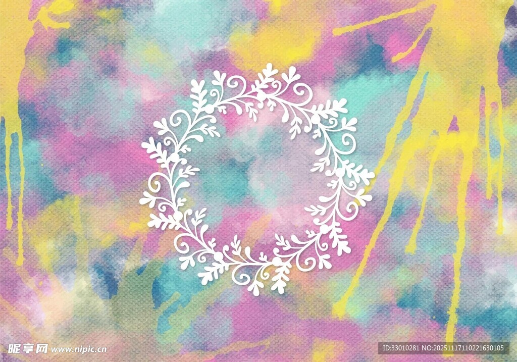 梦幻多彩曼陀罗图案背景