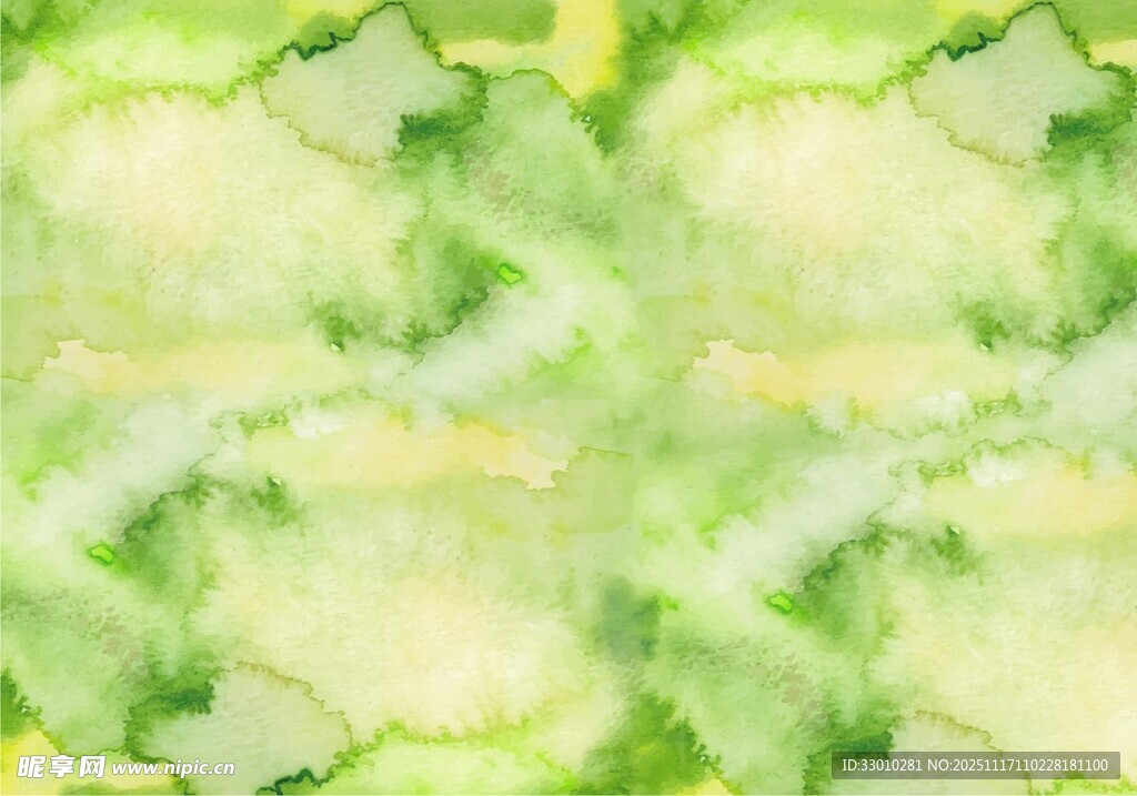 清新绿色水彩纹理图案