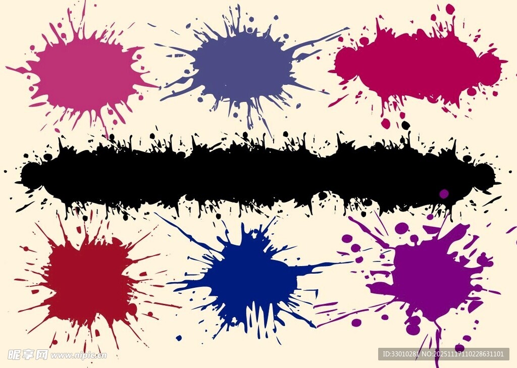 多彩墨渍图案背景