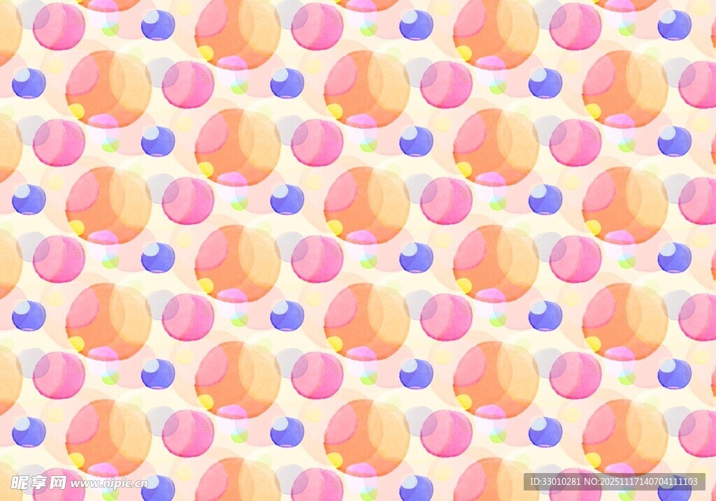 多彩圆点爱心图案背景