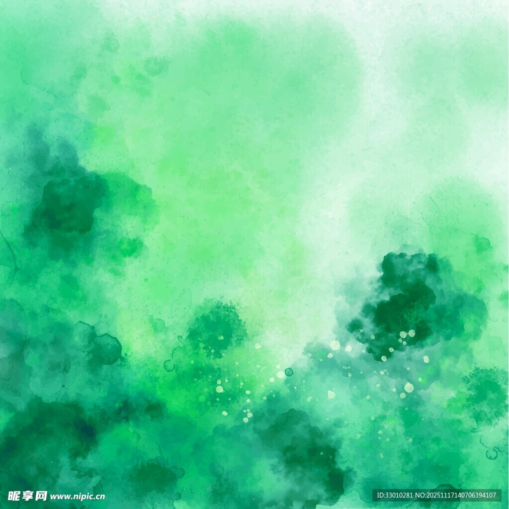 清新绿色水彩背景纹理