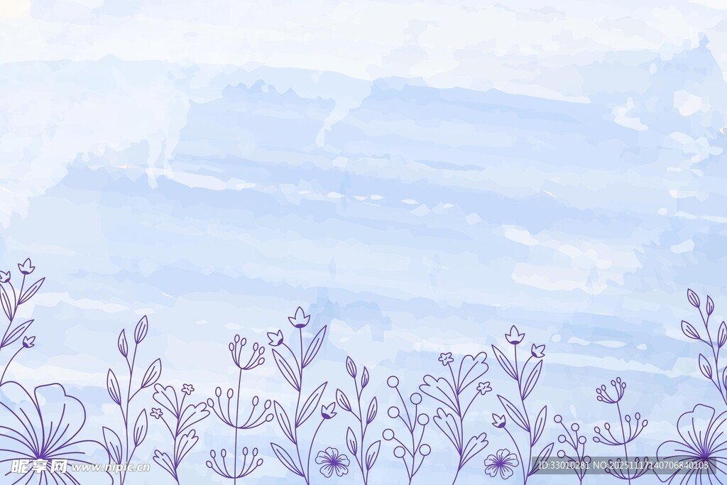 梦幻紫色花卉背景图