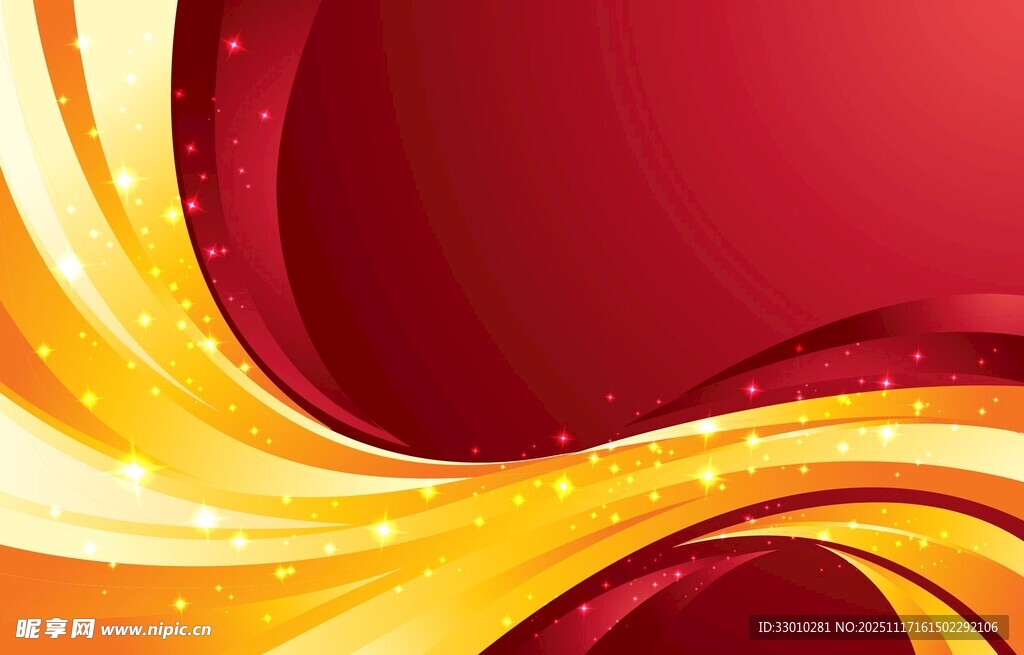 红金渐变动感波浪背景