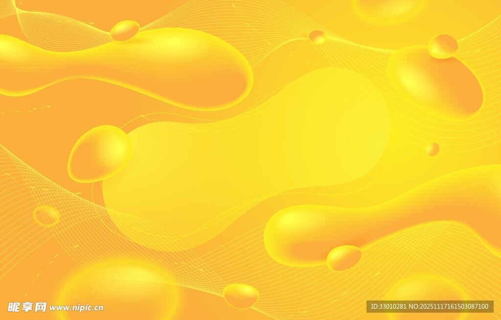 流动的金黄液体背景