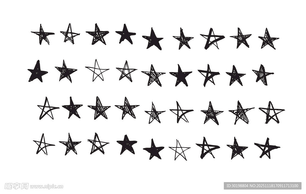 黑色五角星整齐排列图案