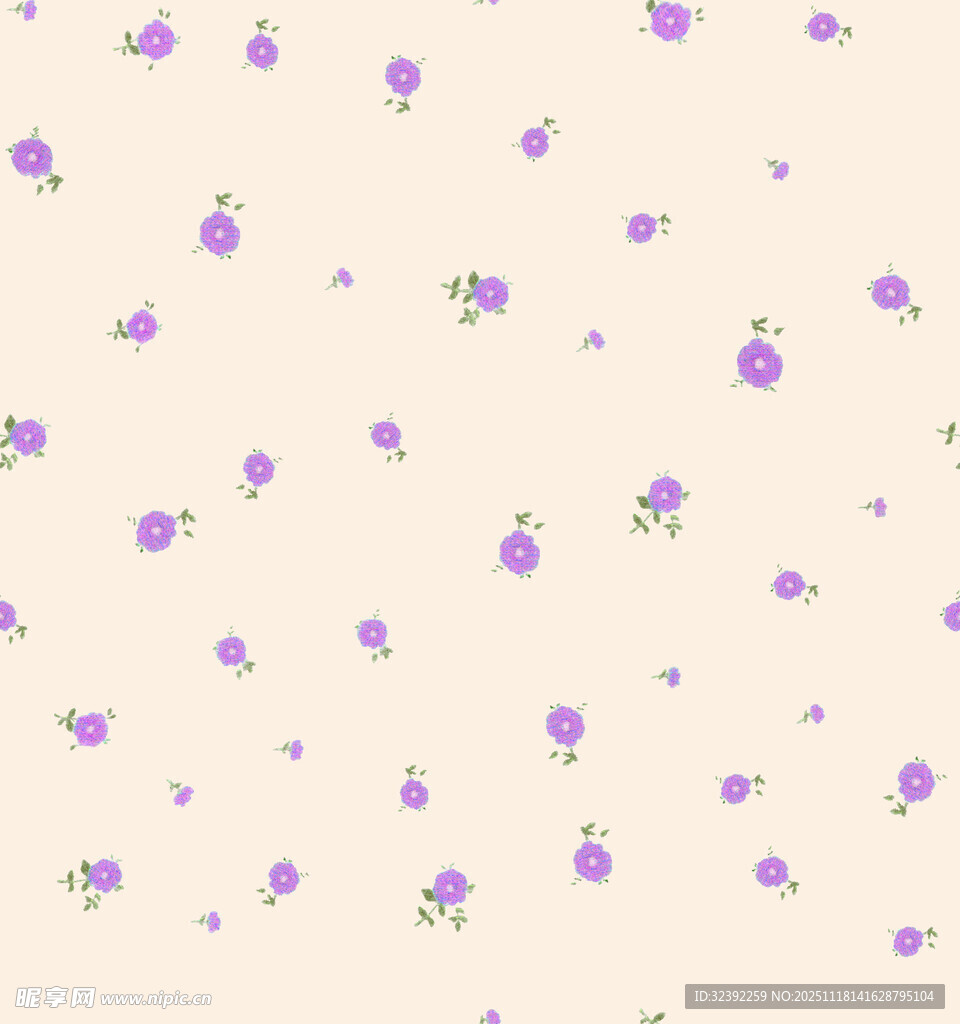 淡紫色小花简约背景图案