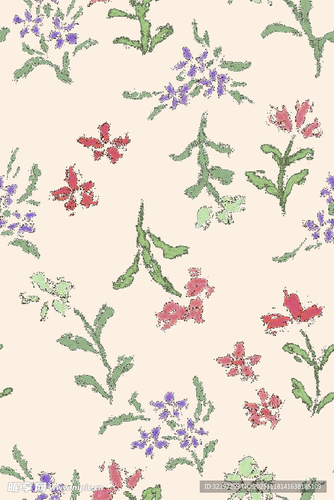 手绘花卉图案背景