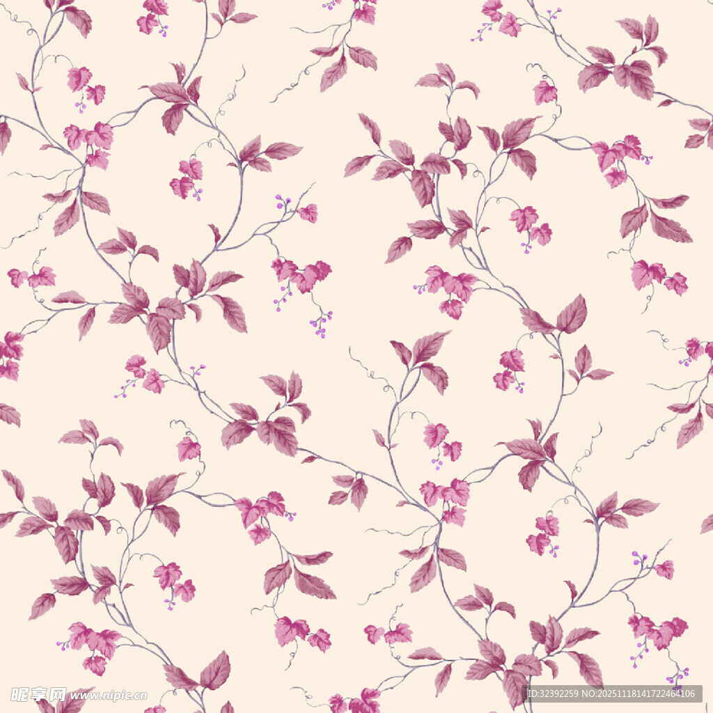 粉色花卉图案背景纹理