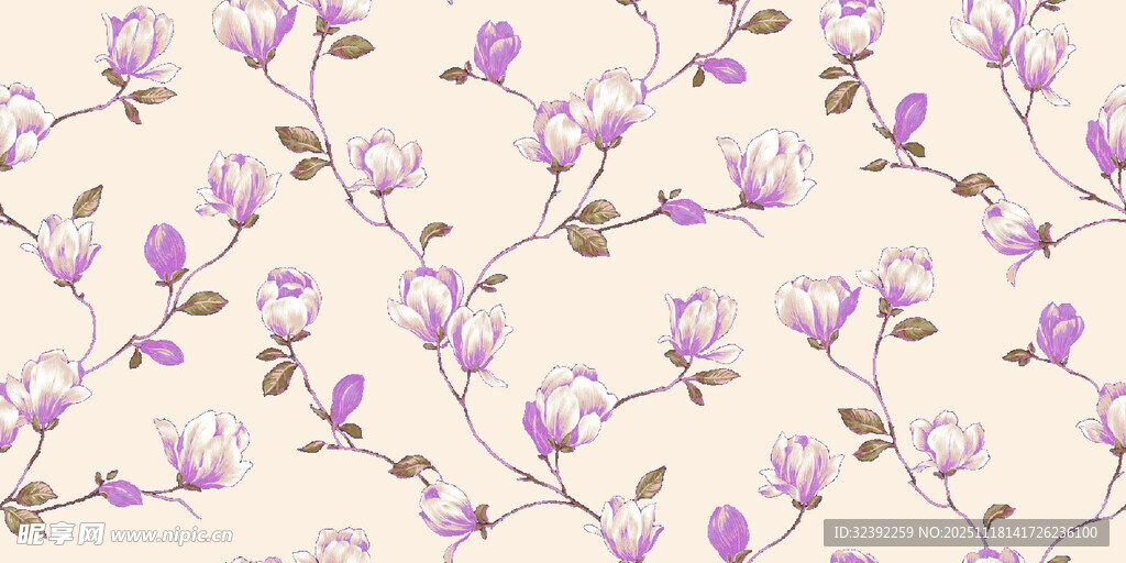 淡紫色花卉图案背景