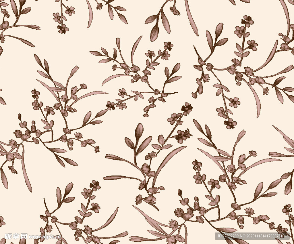 复古风植物花卉图案背景