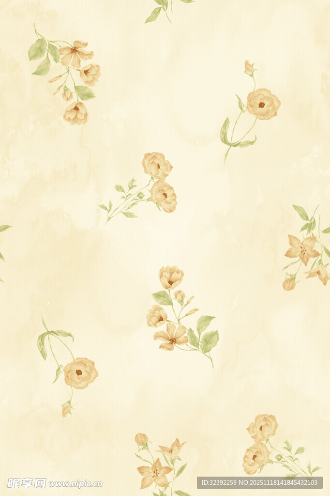 复古花卉图案背景纹理