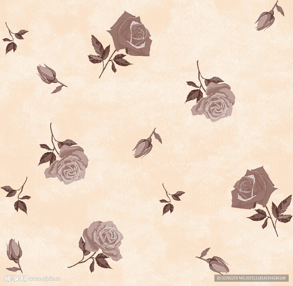 复古玫瑰花纹背景图案