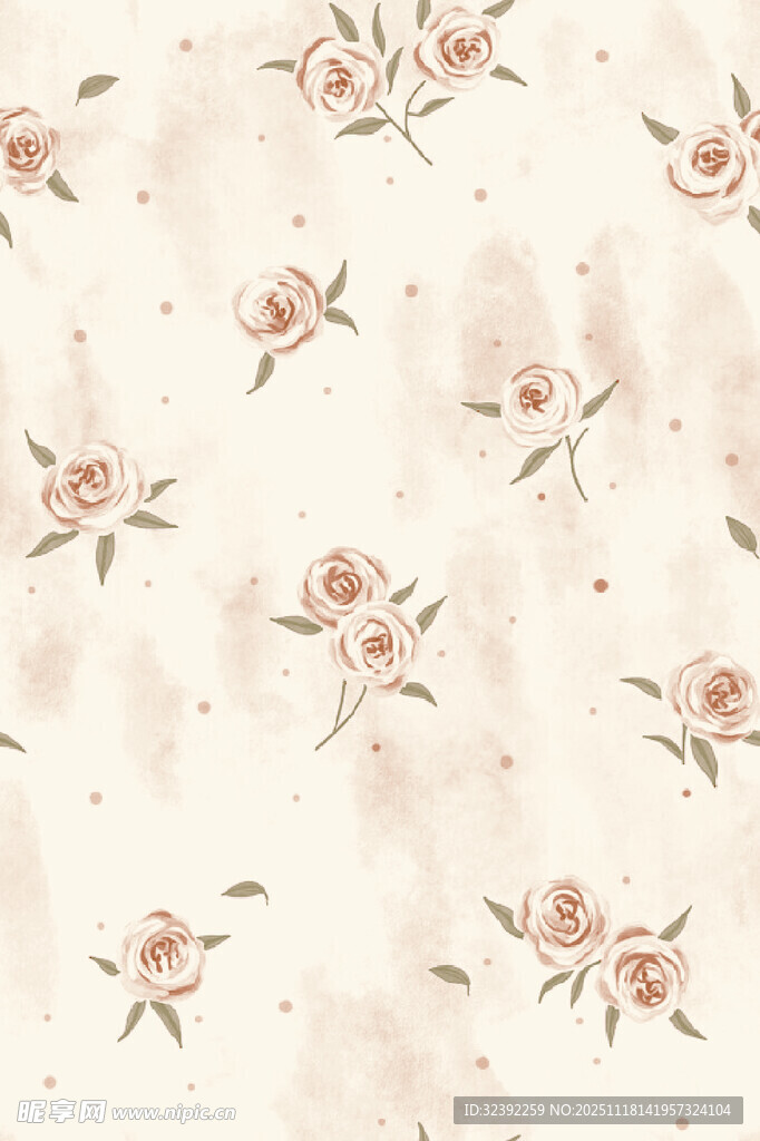 淡雅玫瑰花卉图案背景