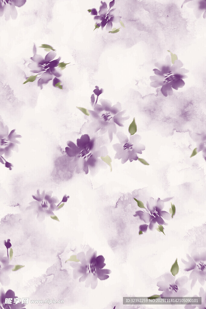 淡紫色花卉图案背景