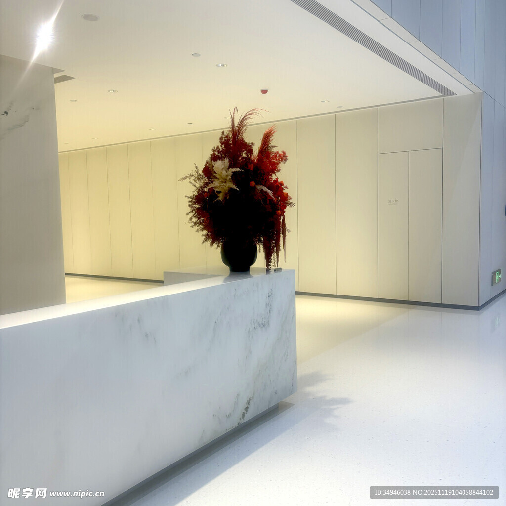 现代简约风格大厅花卉装饰