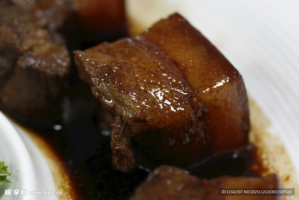 美味红烧肉特写