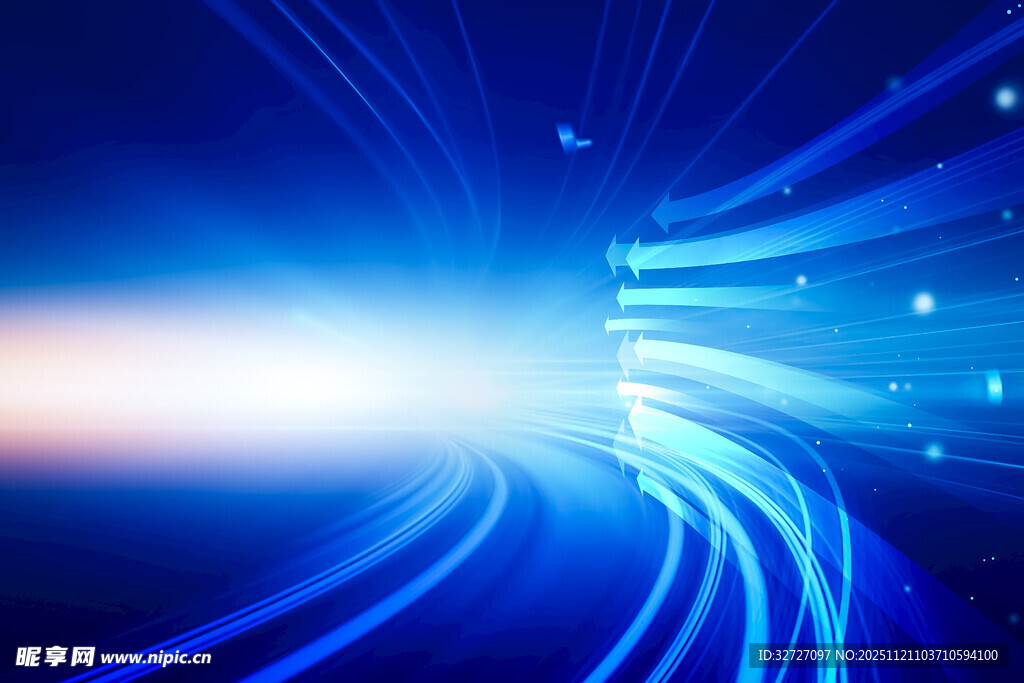 蓝色炫光科技感线条背景
