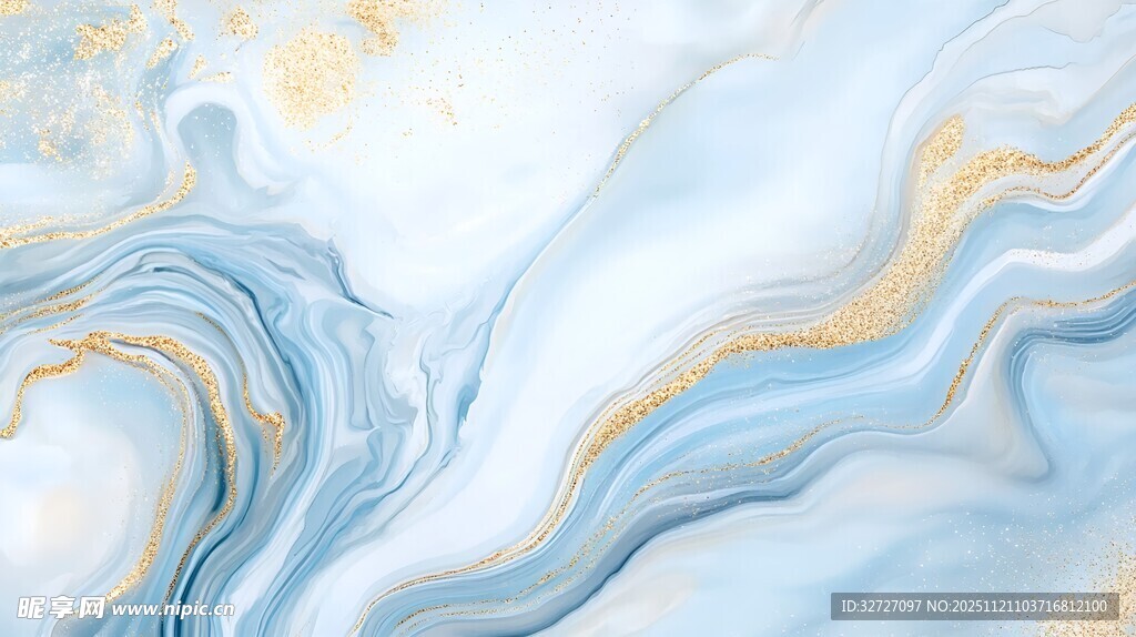 蓝白黄流体艺术纹理图案