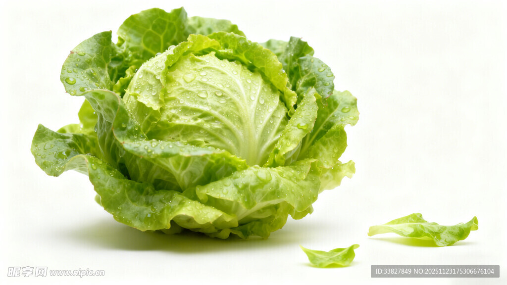 新鲜圆生菜特写