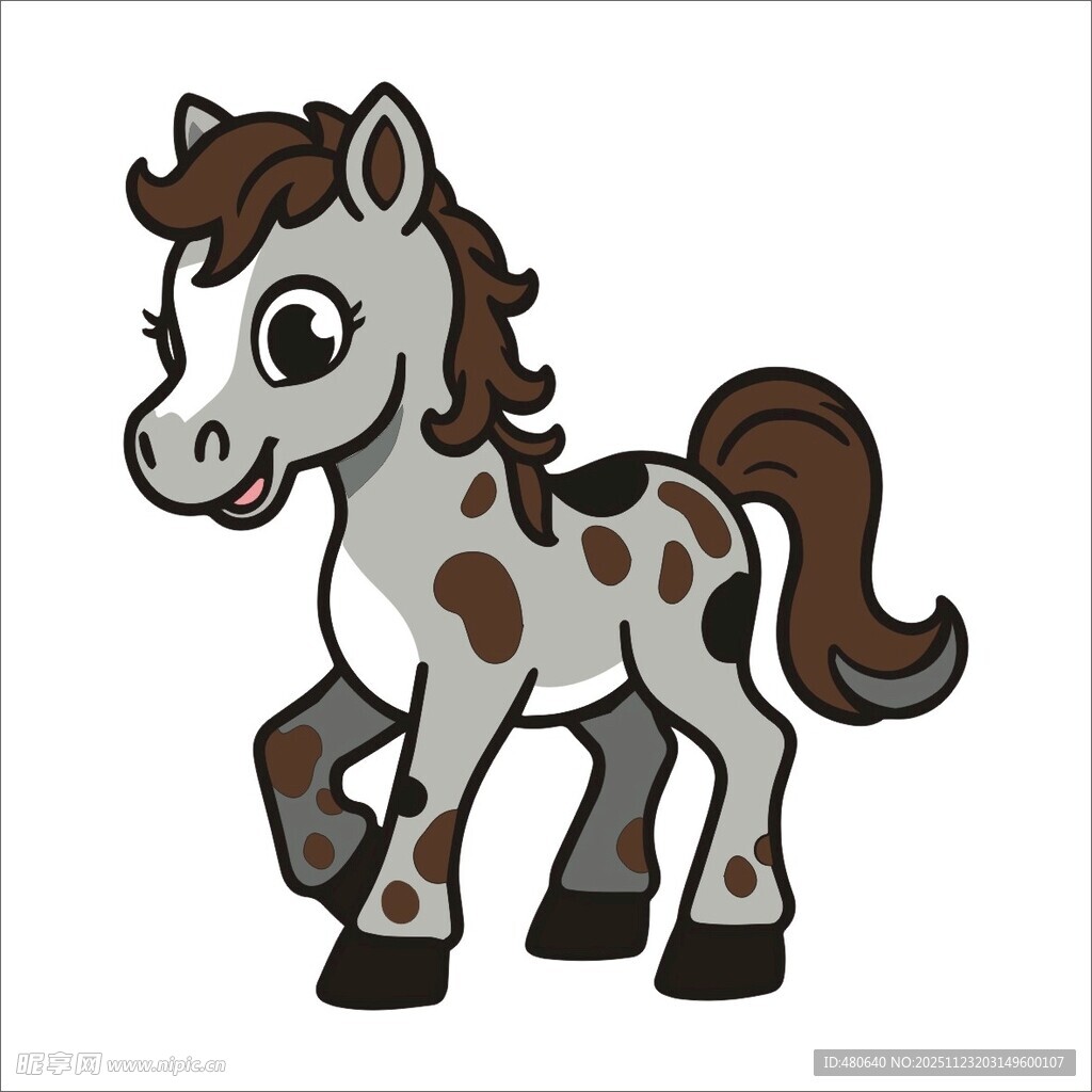 可爱斑点小马卡通形象