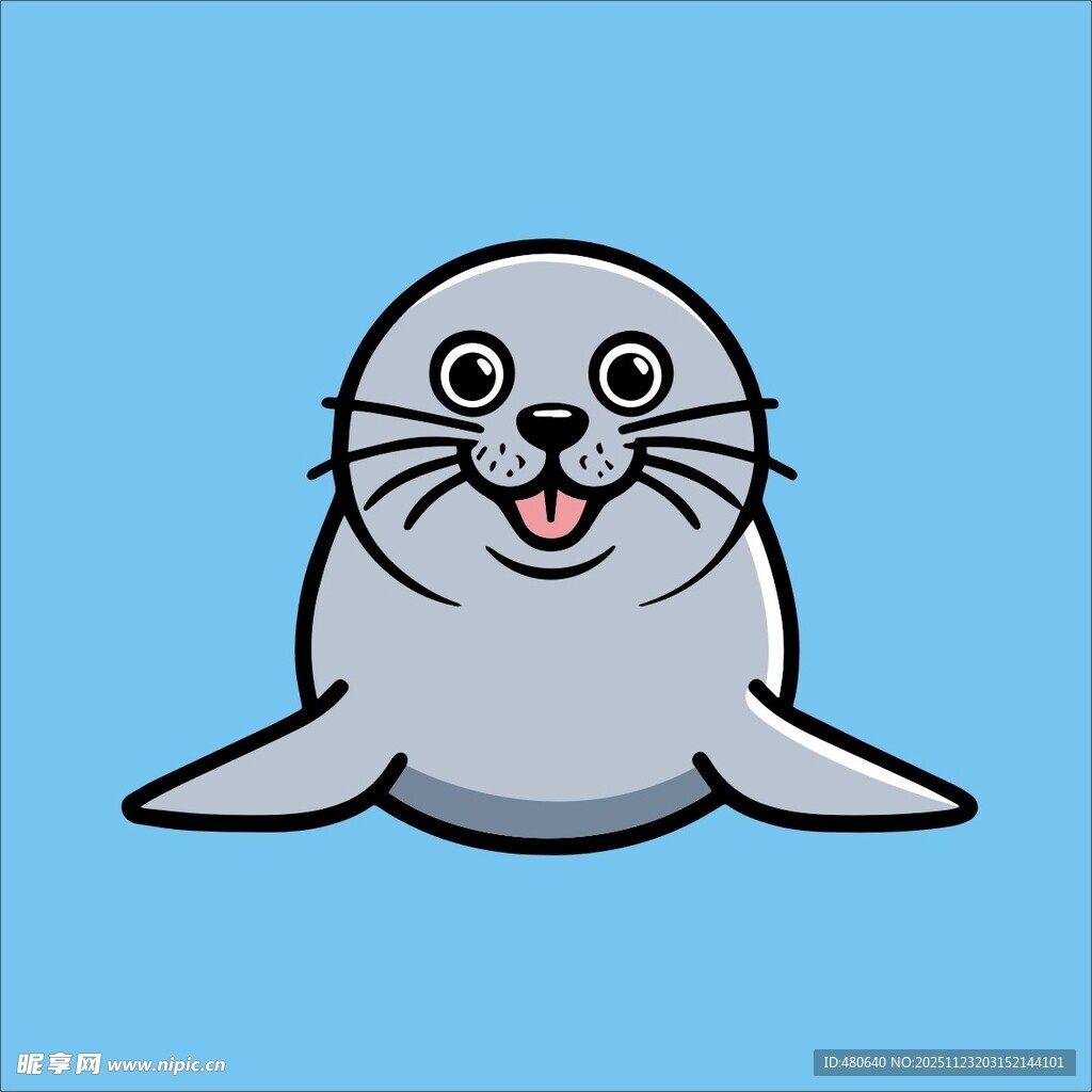 可爱海豹卡通形象