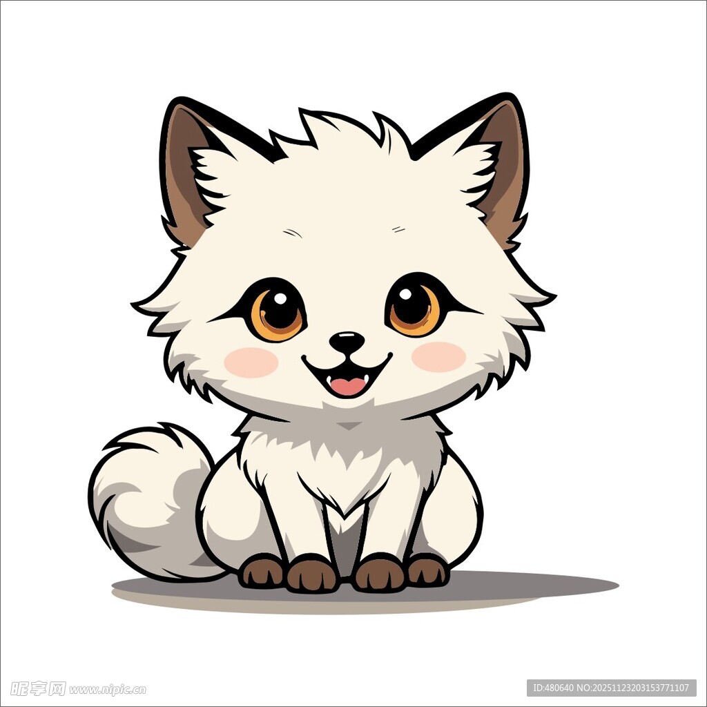 可爱白狐卡通形象