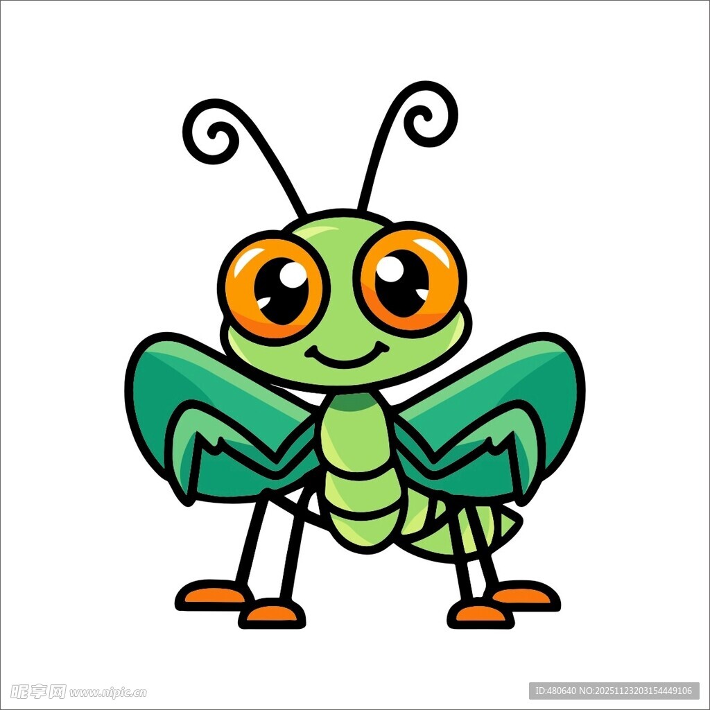 可爱卡通螳螂形象