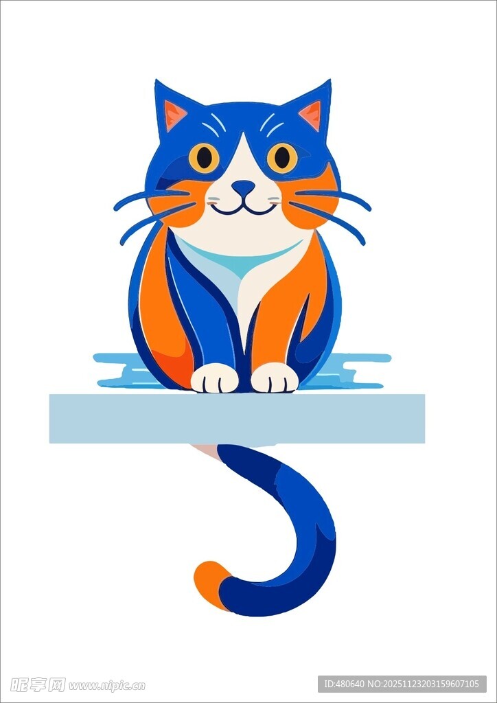 可爱猫咪坐于平台上