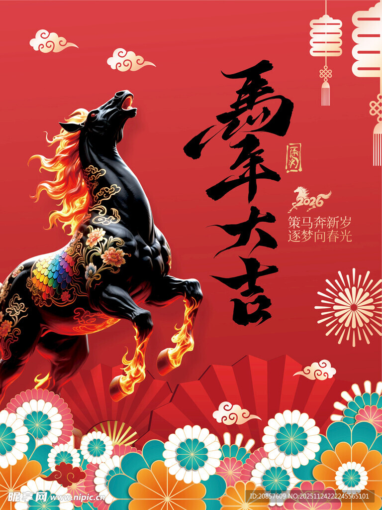 马年吉祥喜庆画面