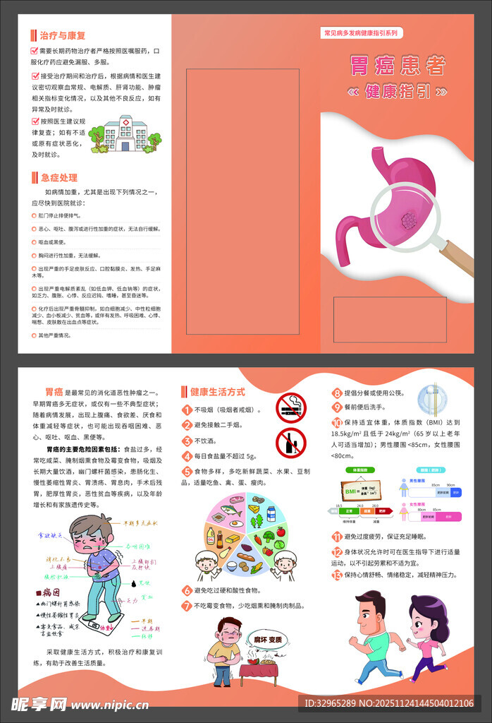胃癌患者健康指引三折页